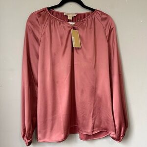 Michael Kors Satin Blouse in Rosewood